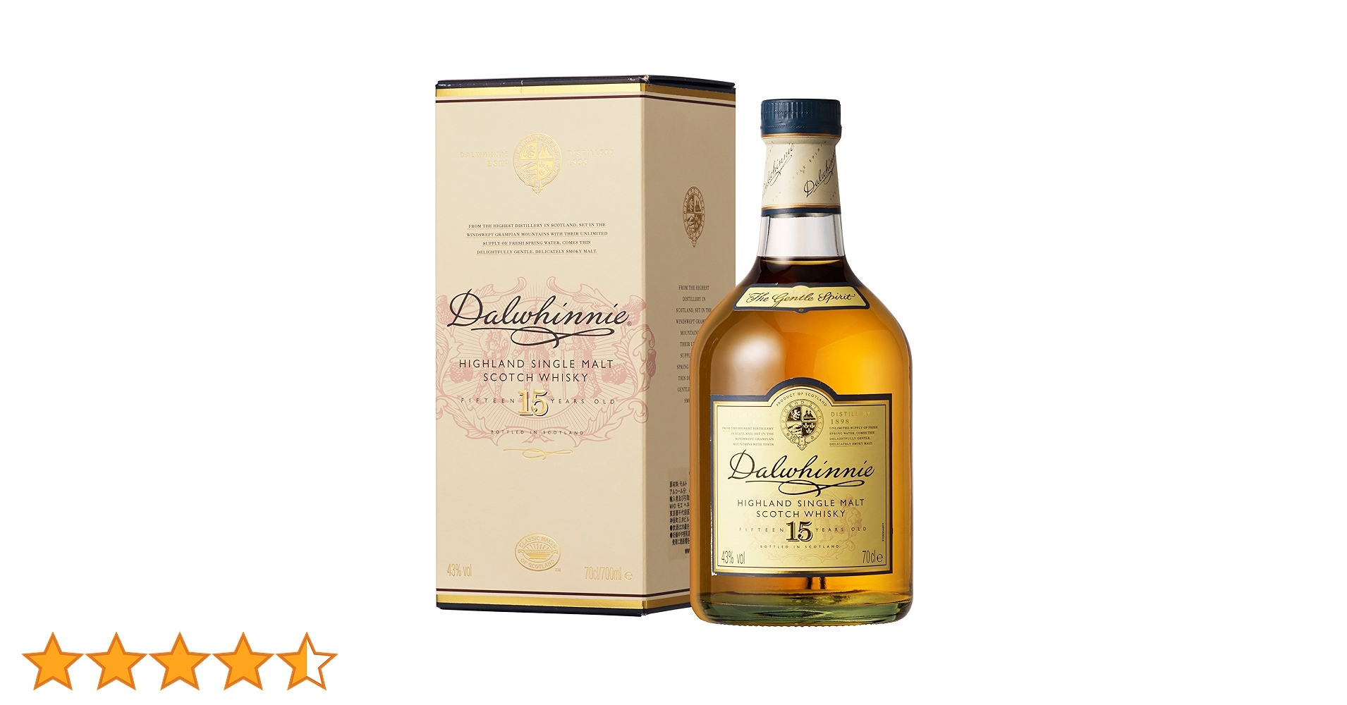 ▲未開栓 ダルウィニー/DALWHINNI/ 15年 スコッチウイスキー ダルウィニー 15年 シングル ハイランドモルト スコッチ